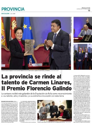 La provincia se rinde al talento de Carmen Linares, II Premio Florencio Galindo