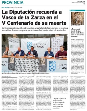 La Diputación recuerda a Vasco de la Zarza en su V Centenario de su muerte